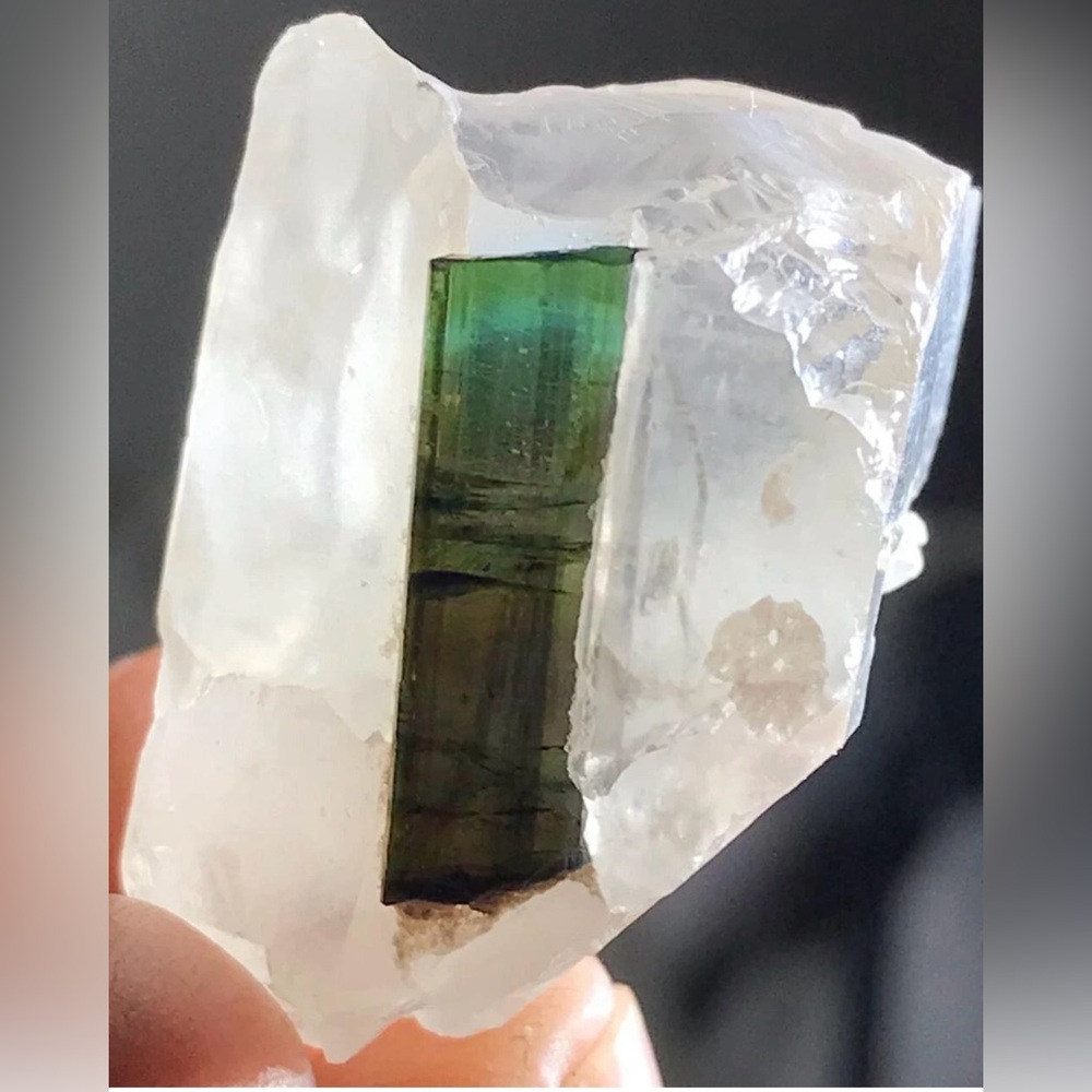 90 Carats Indicolite Tourmaline with QUARTZ Crystals Specimens @ Afghanistan